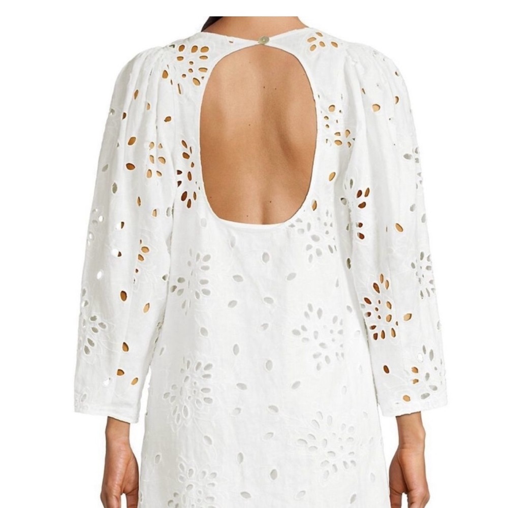 Rebecca Taylor White Long Sleeve mini shift Dress